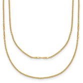 14K Polished 2-Strand Twist Bar Station Necklace